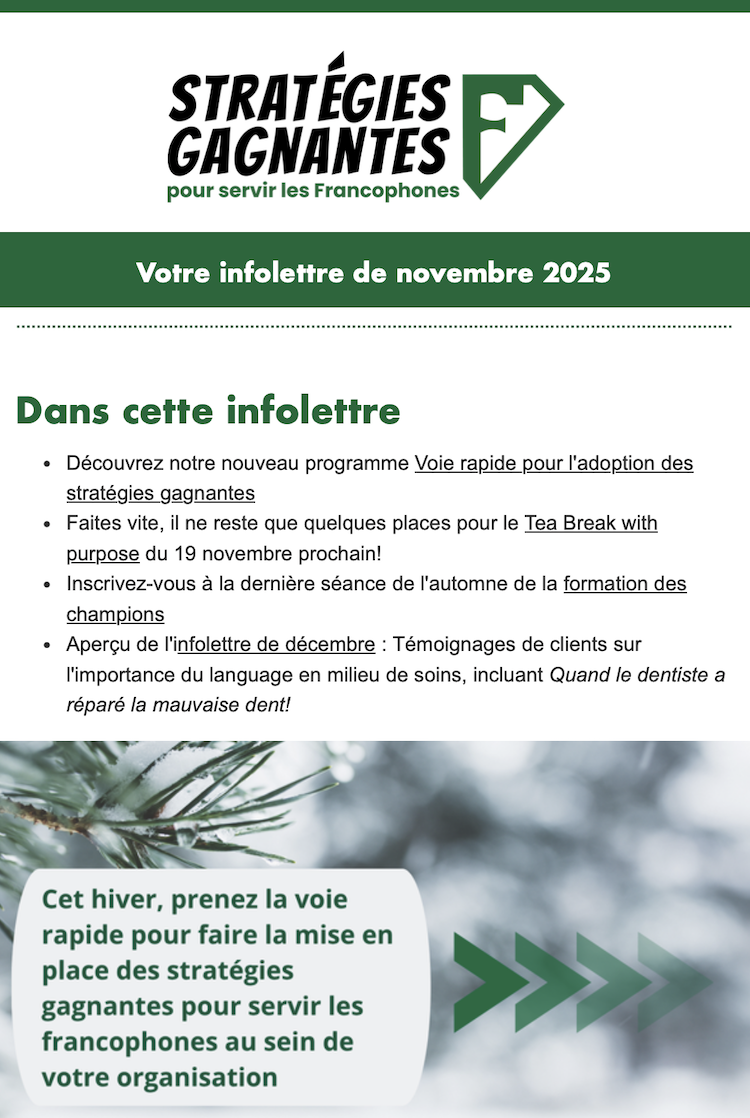 L’infolettre de novembre 2025 est en ligne!